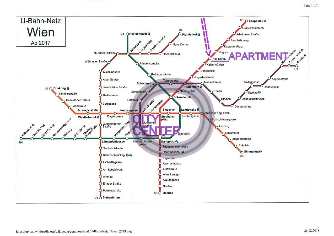 ZENTRUMNAH direkt an UBAHN bei UN-VIC und am BADESTRAND Wien Apartment