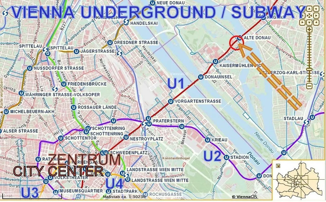 Apartment Zentrumnah Direkt An Ubahn Bei Un-Vic Und Am Badestrand Vienna Austria